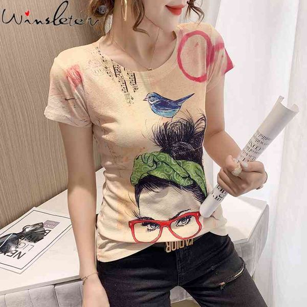 women's t-shirt summer european clothes print fashion women short sleeve bottoming shirt contrast color casual tees t15706a y, White
women's t-shirt summer european clothes print fashion women short sleeve bottoming shirt contrast color casual tees t15706a y, White