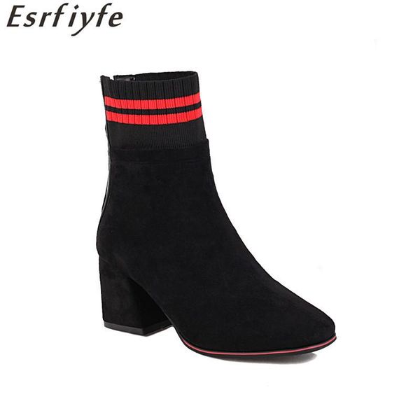 boots esrfiyfe 2021 fashion women back zipper ankle flock shoes thick heel black pink autumn large size 34-50
boots esrfiyfe 2021 fashion women back zipper ankle flock shoes thick heel black pink autumn large size 34-50