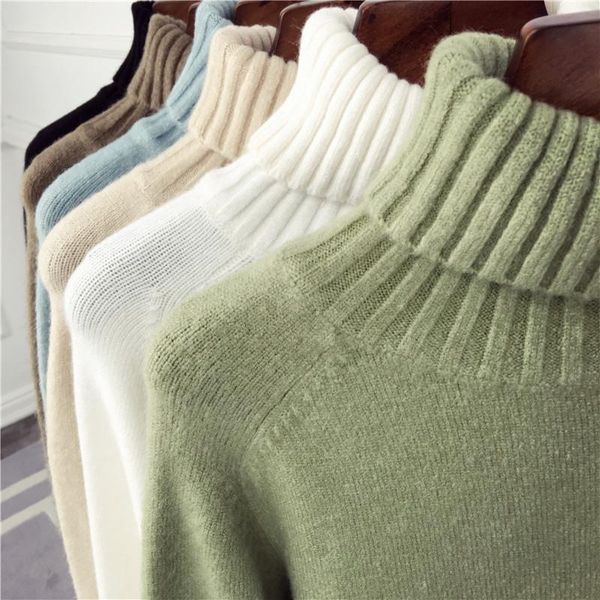 women's sweaters and winter korean edition loose high-collar sweater woman long sleeve warm thicker base knitted, White;black
women's sweaters and winter korean edition loose high-collar sweater woman long sleeve warm thicker base knitted, White;black
