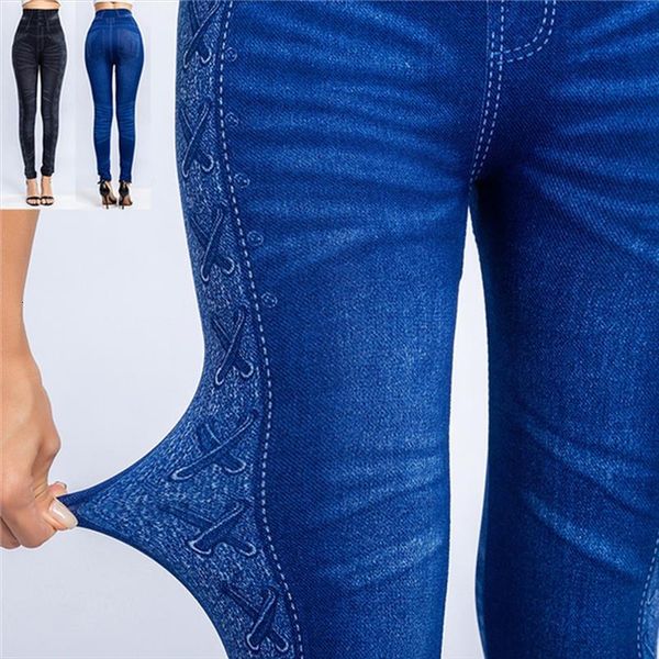 imitation distressed denim jeans women leggings casual high waist slim elastic pencil pants fitness workout fashion legging, Black
imitation distressed denim jeans women leggings casual high waist slim elastic pencil pants fitness workout fashion legging, Black
