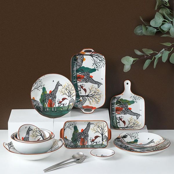 underglaze color net red tableware set ceramic household creative bowl plate combination lovely rice fish soup dinnerware sets
underglaze color net red tableware set ceramic household creative bowl plate combination lovely rice fish soup dinnerware sets