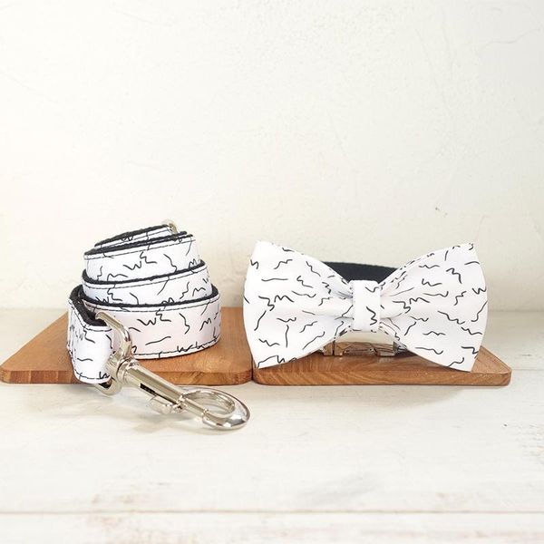 dog collar and leash set with bow tie pretty white black line metal buckle big small dog&cat pet accessories tag,id card
dog collar and leash set with bow tie pretty white black line metal buckle big small dog&cat pet accessories tag,id card