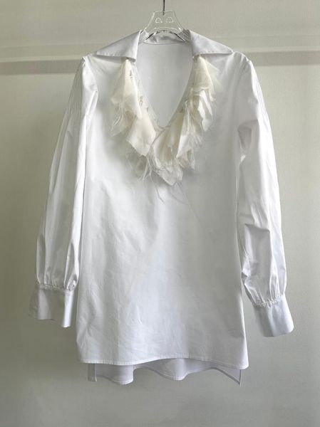 women's blouses & shirts fashion 2021 women long-sleeved casual lace ruffled feather silk pleated shirt 0326, White
women's blouses & shirts fashion 2021 women long-sleeved casual lace ruffled feather silk pleated shirt 0326, White