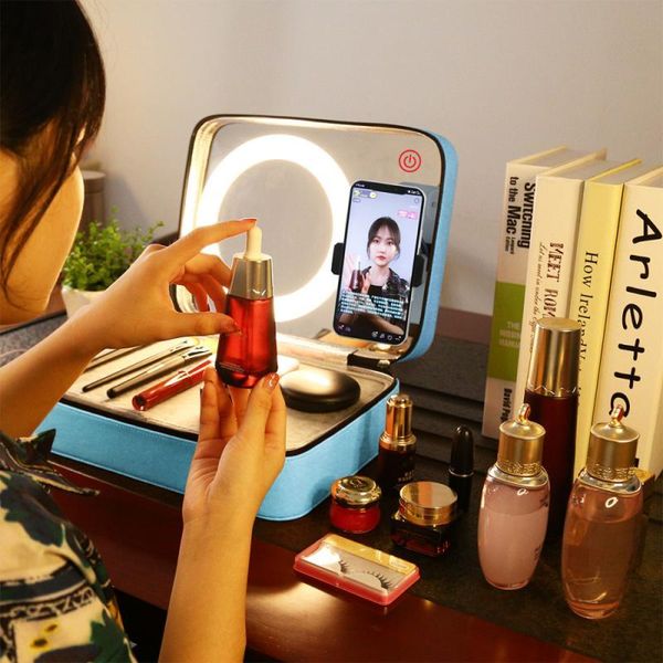 storage bags 1pc cosmetic box live ring light mirror bag with mobile phone holder home travel portable convenient case
storage bags 1pc cosmetic box live ring light mirror bag with mobile phone holder home travel portable convenient case