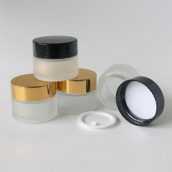 15ml empty frost glass cream make up jar with gold black lids white seal 1/2oz portable cosmetic containers storage bottles & jars
15ml empty frost glass cream make up jar with gold black lids white seal 1/2oz portable cosmetic containers storage bottles & jars