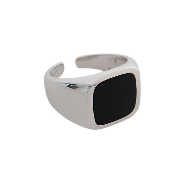 cluster rings 1pc authentic s925 sterling silver fine jewelry black enamel square band ring adjust tlj1074, Golden;silver
cluster rings 1pc authentic s925 sterling silver fine jewelry black enamel square band ring adjust tlj1074, Golden;silver