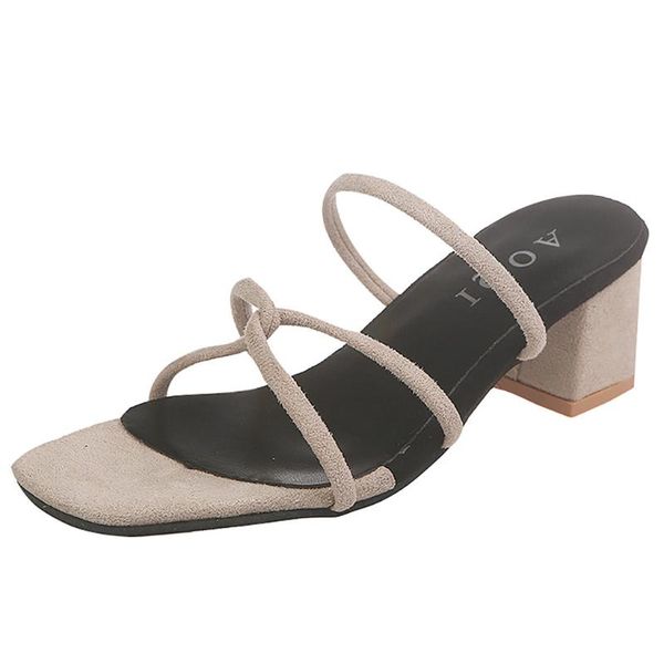 fashion women summer slippers square toe high heel shoes woman casual party sandals, Black
fashion women summer slippers square toe high heel shoes woman casual party sandals, Black