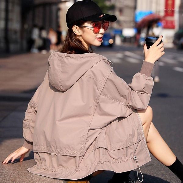 women's jackets 2021 autumn female causal solid color long sleeve hooded coats zipper loose jacket outwear plus size w568, Black;brown
women's jackets 2021 autumn female causal solid color long sleeve hooded coats zipper loose jacket outwear plus size w568, Black;brown