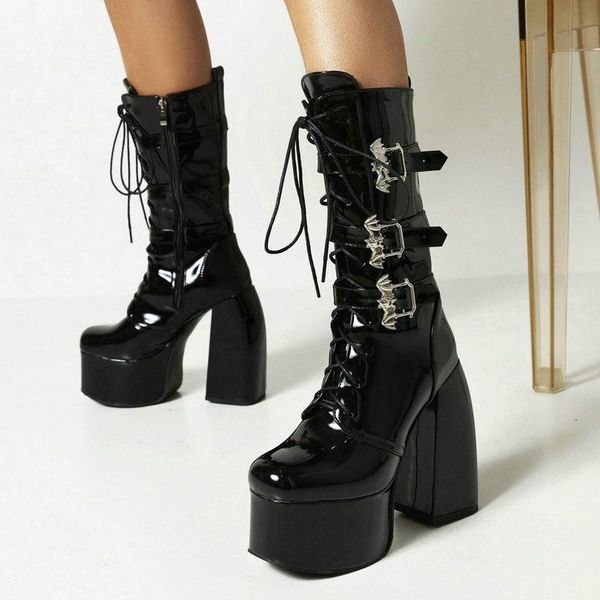 boots aiweiyi woman knee high punk style black lace up cowboy patent leather ladies thigh goth winter footwear
boots aiweiyi woman knee high punk style black lace up cowboy patent leather ladies thigh goth winter footwear