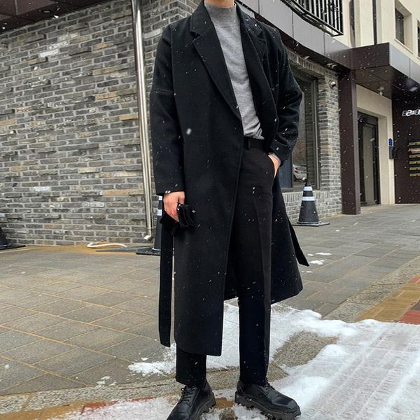 men's wool & blends winter thick long woolen coat men warm fashion oversized cardigan korean loose belt jacket mens overcoat, Black
men's wool & blends winter thick long woolen coat men warm fashion oversized cardigan korean loose belt jacket mens overcoat, Black