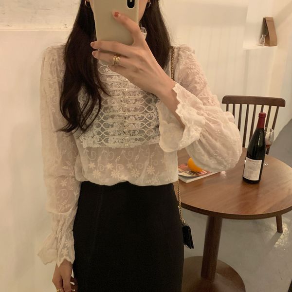 blouses retro shirts lace embroidery fashion korean long sleeve casual loose gentle women sweet elegant blouses, White
blouses retro shirts lace embroidery fashion korean long sleeve casual loose gentle women sweet elegant blouses, White