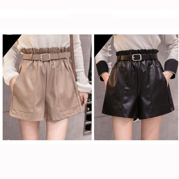 women's shorts ladies high waist wide leg fashion cool solid color loose england style summer casual pu leather, White;black
women's shorts ladies high waist wide leg fashion cool solid color loose england style summer casual pu leather, White;black