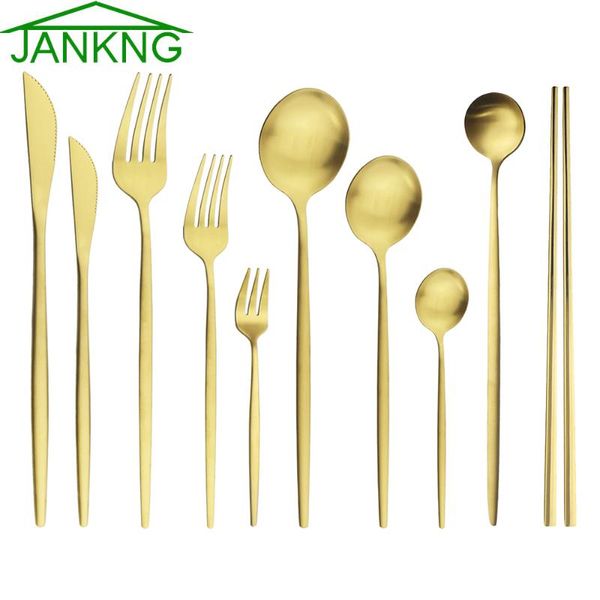 dinnerware sets 6pcs gold matte stainless steel cutlery set dinner knife fork spoon dessert flatware kitchentableware
dinnerware sets 6pcs gold matte stainless steel cutlery set dinner knife fork spoon dessert flatware kitchentableware