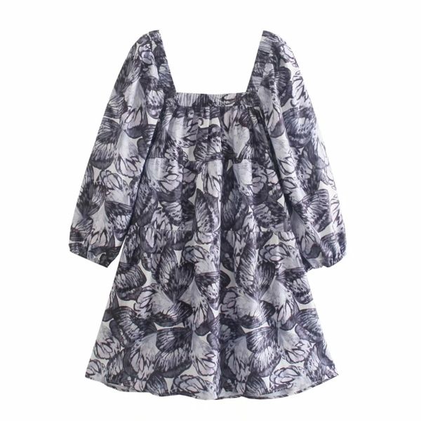 summer women vintage printing square collar mini dress female three quarter sleeve clothes casual lady loose vestido d7578 210430, Black;gray
summer women vintage printing square collar mini dress female three quarter sleeve clothes casual lady loose vestido d7578 210430, Black;gray