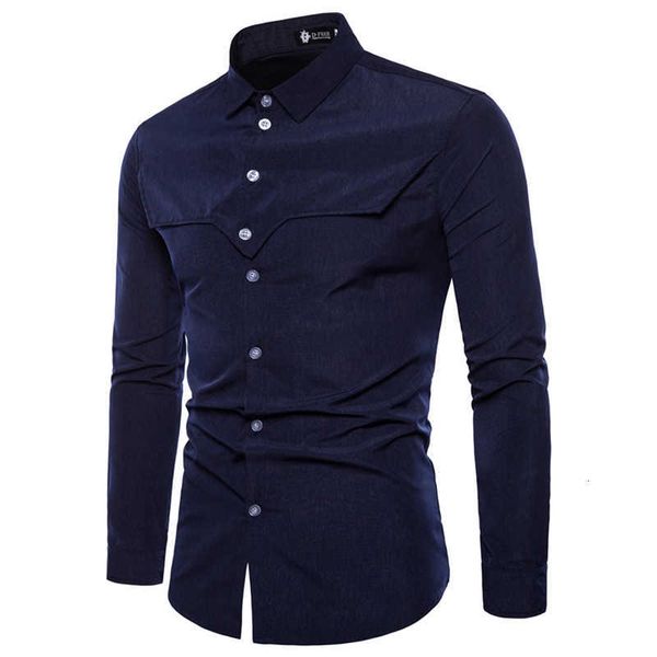 men's casual shirts fashion trendy solid men long sleeve regular fit navi patchwork shirt lapel male social sdu1, White;black
men's casual shirts fashion trendy solid men long sleeve regular fit navi patchwork shirt lapel male social sdu1, White;black