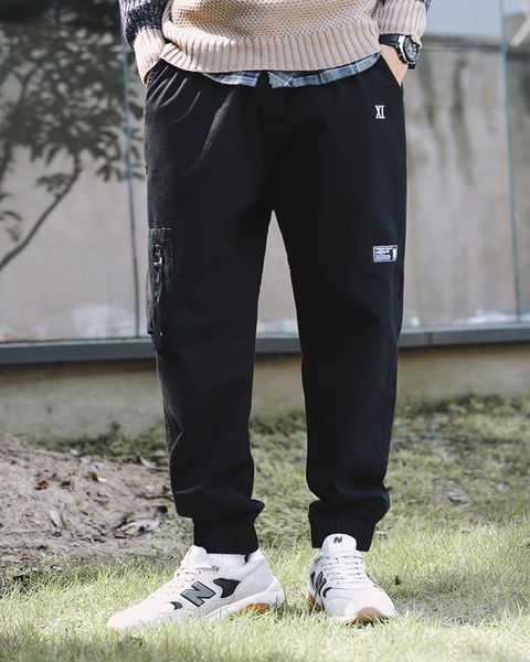four seasons new fashion casual cargo pants men drawstring zippers pockets loose fit camouflage ankle length pants men, Black
four seasons new fashion casual cargo pants men drawstring zippers pockets loose fit camouflage ankle length pants men, Black