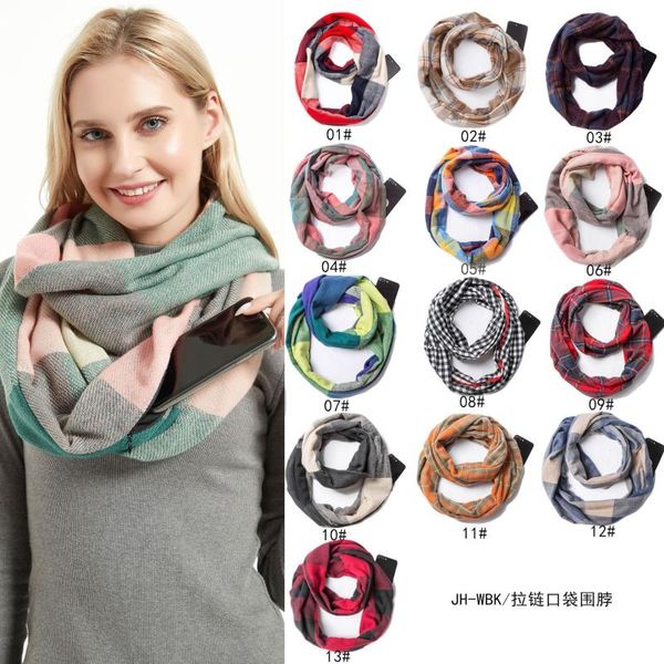 scarves women cashmere plaid scarf winter warm hidden zipper pocket snood scarfs female neck warmer infinity, Blue;gray
scarves women cashmere plaid scarf winter warm hidden zipper pocket snood scarfs female neck warmer infinity, Blue;gray