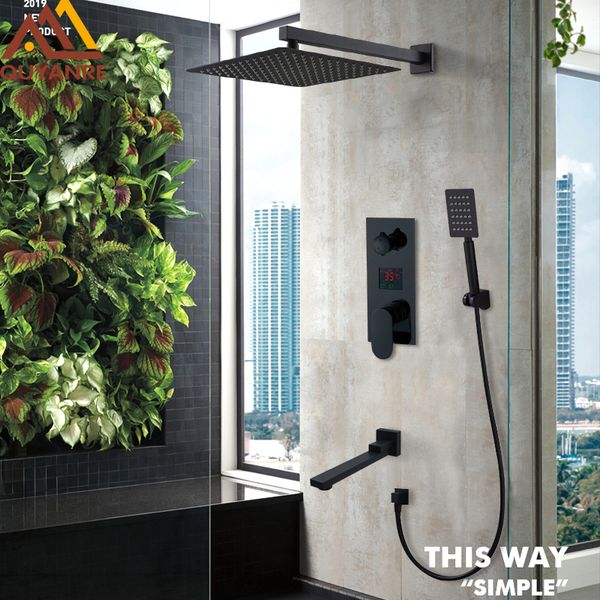 matte black led digital display shower faucet set rain waterfall black bathtub shower system lcd digital shower bath mixer tap
matte black led digital display shower faucet set rain waterfall black bathtub shower system lcd digital shower bath mixer tap