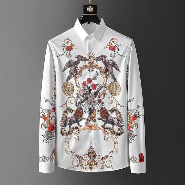 men's casual shirts luxury print men long sleeve slim fit shirt male business formal dress streetwear party chemise homme, White;black
men's casual shirts luxury print men long sleeve slim fit shirt male business formal dress streetwear party chemise homme, White;black