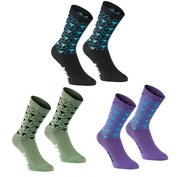 sports socks cycling compression men women running yoga basketball bicycle, Black