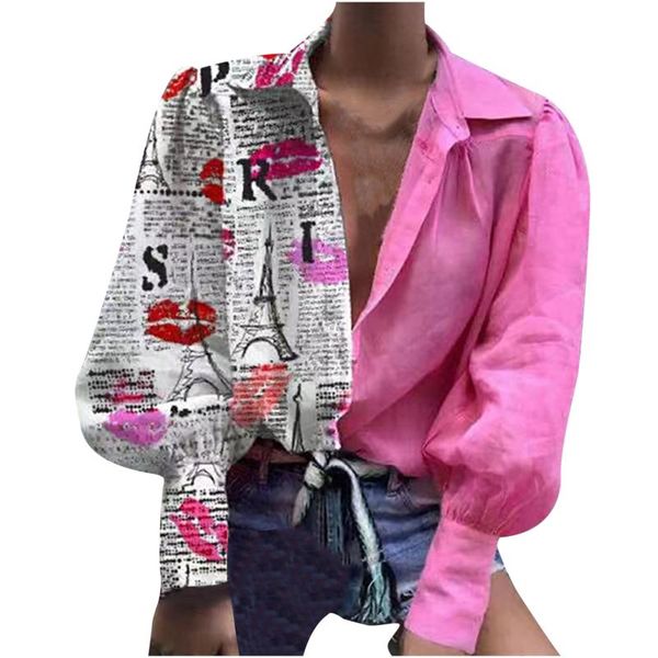 women's t-shirt autumn and winter long-sleeved fashion lapel leopard print stitching pullover button shirt, White
women's t-shirt autumn and winter long-sleeved fashion lapel leopard print stitching pullover button shirt, White