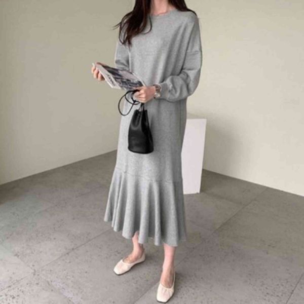 casual dresses autumn japanese style solid color loose ruffle long sleeve round neck women fashion simplicity 2chw, Black;gray
casual dresses autumn japanese style solid color loose ruffle long sleeve round neck women fashion simplicity 2chw, Black;gray
