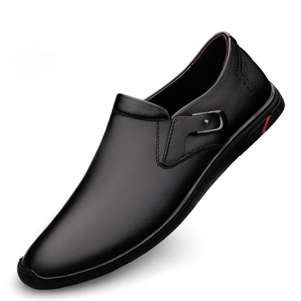summer genuine leather dress shoes business man's loafers luxury metal buckle soft flat bottom driving men, Black
summer genuine leather dress shoes business man's loafers luxury metal buckle soft flat bottom driving men, Black