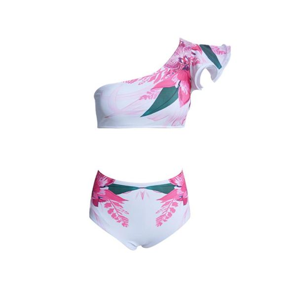 women's swimwear women floral bikini, split swimsuit, single short sleeve wrap chest , high waist party summer lace up briefs, White;black
women's swimwear women floral bikini, split swimsuit, single short sleeve wrap chest , high waist party summer lace up briefs, White;black