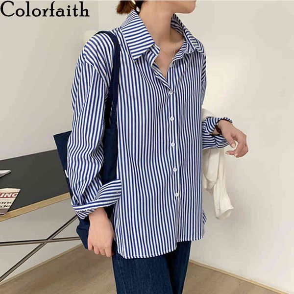 colorfaith new women spring summer blouses shirts vintage oversize korean irregular split striped wild lady bl9005 210413, White
colorfaith new women spring summer blouses shirts vintage oversize korean irregular split striped wild lady bl9005 210413, White