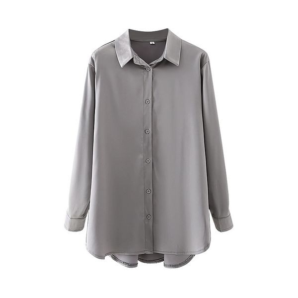 causal women elegant solid grey shirts fashion ladies loose satin soft streetwear female chic button blouse 210527, White
causal women elegant solid grey shirts fashion ladies loose satin soft streetwear female chic button blouse 210527, White