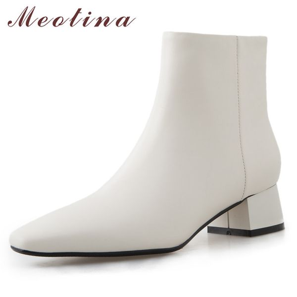 meotina women short boots shoes natural genuine leather block heels ankle boots pointed toe mid heel zipper lady boots beige 43 210520, Black
meotina women short boots shoes natural genuine leather block heels ankle boots pointed toe mid heel zipper lady boots beige 43 210520, Black
