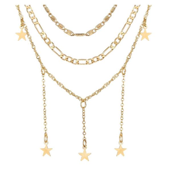 chains geometric creative multilayer five-pointed star necklace clavicle chain ladies jewelry vintage necklaces for teen girls, Silver
chains geometric creative multilayer five-pointed star necklace clavicle chain ladies jewelry vintage necklaces for teen girls, Silver