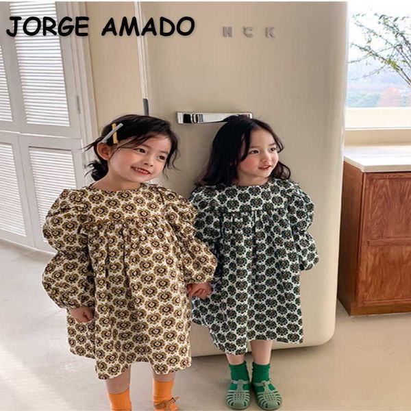 korean style spring girls dresses long sleeves floral retro princess girl clothes e2188 210610, Red;yellow
korean style spring girls dresses long sleeves floral retro princess girl clothes e2188 210610, Red;yellow