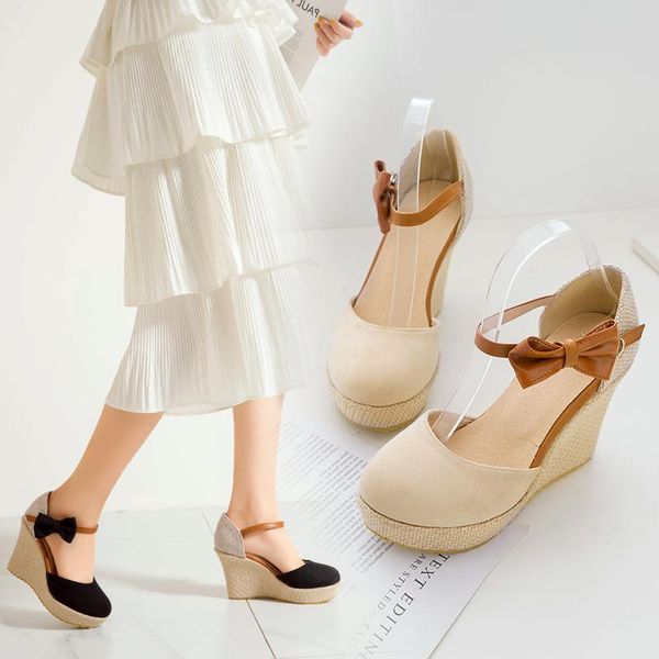 dress shoes women platform wedges high heel sandals woman casual summer gladiator retro female flock ladies party office footwea, Black
dress shoes women platform wedges high heel sandals woman casual summer gladiator retro female flock ladies party office footwea, Black