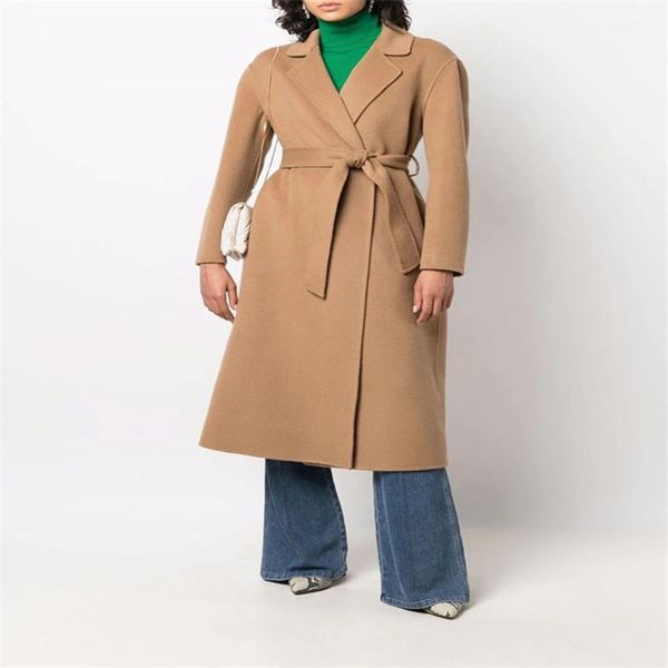 women's wool & blends 2022 autumn winter coat women loose long solid lace up outerwear back split woolen jacket female casual overcoat, Black
women's wool & blends 2022 autumn winter coat women loose long solid lace up outerwear back split woolen jacket female casual overcoat, Black