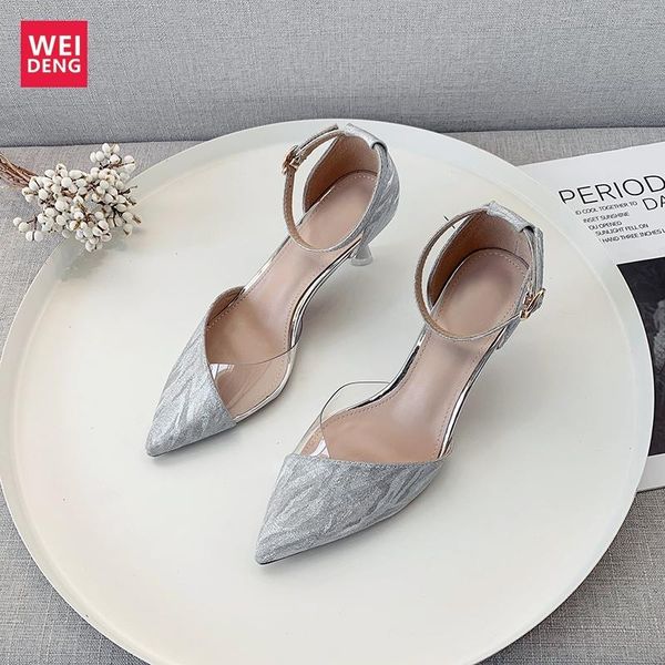 dress shoes weideng pointed toe increase 6.5cm spike heels women high heeled buckle strap party wedding elegant ladies pumps sandals, Black
dress shoes weideng pointed toe increase 6.5cm spike heels women high heeled buckle strap party wedding elegant ladies pumps sandals, Black