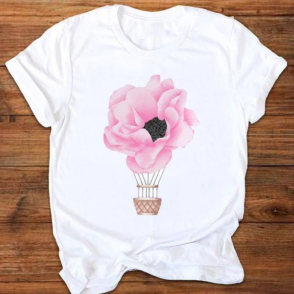 graphic flower travel balloon womens t shirt fashion 90s printing print clothes tees female, White
graphic flower travel balloon womens t shirt fashion 90s printing print clothes tees female, White