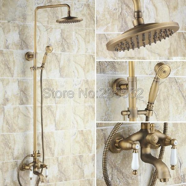 wholesale and retail luxury antique brass shower faucet set dual ceramic handle tub mixer hand lrs042 bathroom sets
wholesale and retail luxury antique brass shower faucet set dual ceramic handle tub mixer hand lrs042 bathroom sets