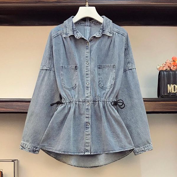 women's spring 2021 fashion covered meat fat younger sister mm closed show thin waist down old cowboy shirt jacket jackets, Black;brown
women's spring 2021 fashion covered meat fat younger sister mm closed show thin waist down old cowboy shirt jacket jackets, Black;brown