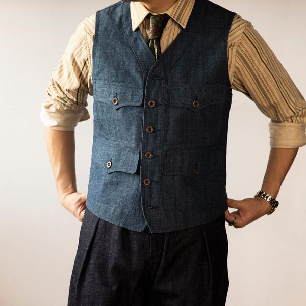 men's vests mj-0013 red asian size vintage looking 100% cotton waistcoat mens casual thick stylish 8oz denim vest, Black;white
men's vests mj-0013 red asian size vintage looking 100% cotton waistcoat mens casual thick stylish 8oz denim vest, Black;white