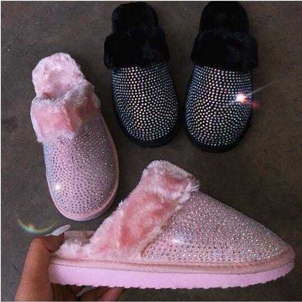 2021 new fashion women's slippers winter new hedging rhinestone flat home slippers faux fur warm house slippers women p0828, Black
2021 new fashion women's slippers winter new hedging rhinestone flat home slippers faux fur warm house slippers women p0828, Black