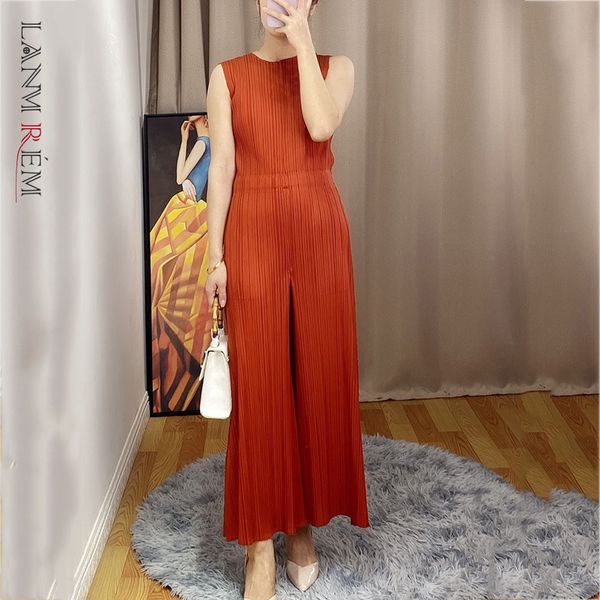 women's dark green large size pleated jumpsuit round neck sleeveless female fashion temperament wild summer 2e1777 210507, Black;white
women's dark green large size pleated jumpsuit round neck sleeveless female fashion temperament wild summer 2e1777 210507, Black;white