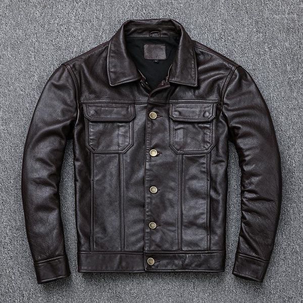 men's leather & faux real jacket men 100% cow coat short vintage genuine jackets motorcycle 2021 kj2908, Black
men's leather & faux real jacket men 100% cow coat short vintage genuine jackets motorcycle 2021 kj2908, Black