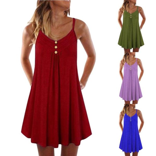 casual dresses women beach dress sleeveless spaghetti strap double breasted plain shift female summer holiday #40, Black;gray
casual dresses women beach dress sleeveless spaghetti strap double breasted plain shift female summer holiday #40, Black;gray