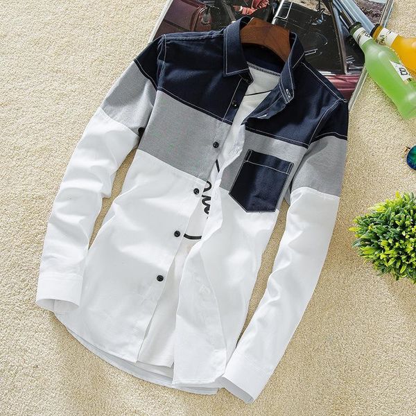men's jackets shirt spring denim long sleeve student korean slim handsome splicing thin casual inch fashion, Black;brown
men's jackets shirt spring denim long sleeve student korean slim handsome splicing thin casual inch fashion, Black;brown