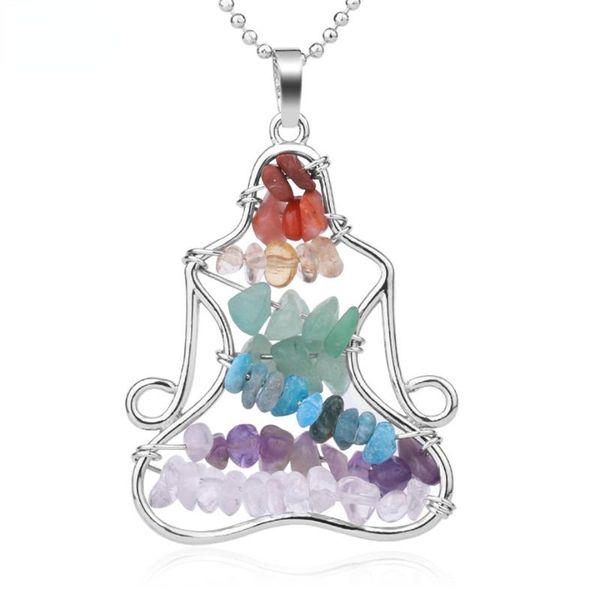 pendant necklaces healing seven chakras meditation for women natural irregular crushed stone fashion necklace yoga jewelry, Silver
pendant necklaces healing seven chakras meditation for women natural irregular crushed stone fashion necklace yoga jewelry, Silver