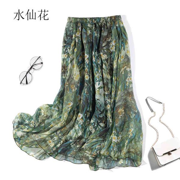 dresses women's 100% silk maxi printed two-layer pleated long skirt summer beach 20 colors jn098-1, White
dresses women's 100% silk maxi printed two-layer pleated long skirt summer beach 20 colors jn098-1, White