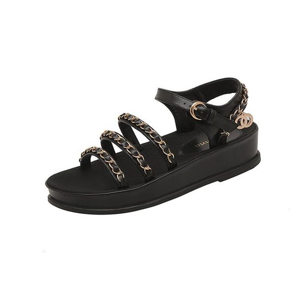 sandals women's shoes 2021 summer trifle platform roman chain open toe flat beach, Black
sandals women's shoes 2021 summer trifle platform roman chain open toe flat beach, Black