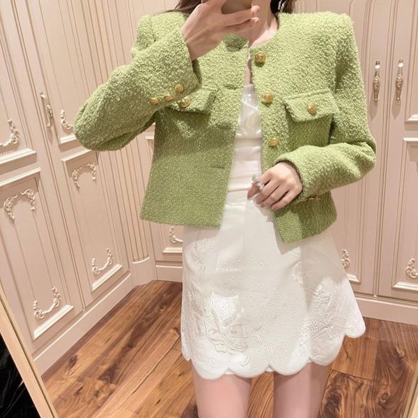 women's jackets ladies green tweed jacket o-neck single-breasted slim avocado short 2021 early autumn small-scented, Black;brown
women's jackets ladies green tweed jacket o-neck single-breasted slim avocado short 2021 early autumn small-scented, Black;brown