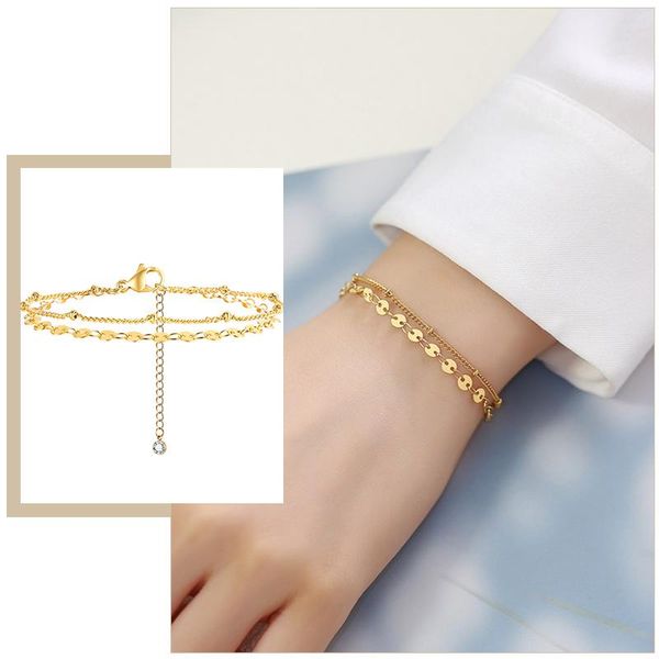 link, chain elegant bracelets for women,gold tone solid stainless steel wristband, length adjustable minimalist metal stacked set, Black
link, chain elegant bracelets for women,gold tone solid stainless steel wristband, length adjustable minimalist metal stacked set, Black